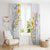 White Tropical Plumeria With Galaxy Polynesian Art Window Curtain