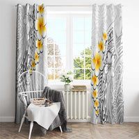 White Tropical Plumeria With Galaxy Polynesian Art Window Curtain LT14 - Polynesian Pride