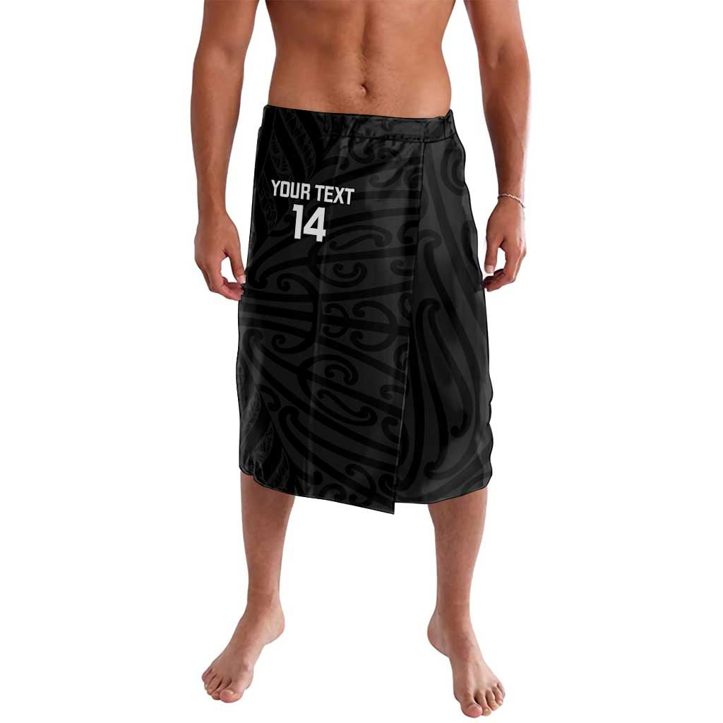 New Zealand Silver Fern Rugby Custom Lavalava Maori Koru Go Black Fern LT14 Black - Polynesian Pride