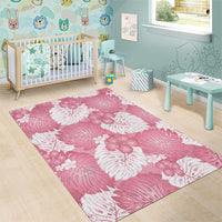 Pink Aloha Hawaii Area Rug Monstera Hibiscus Plumeria Seamless Vibes LT14 - Polynesian Pride