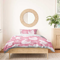 Pink Aloha Hawaii Bedding Set Monstera Hibiscus Plumeria Seamless Vibes LT14 - Polynesian Pride