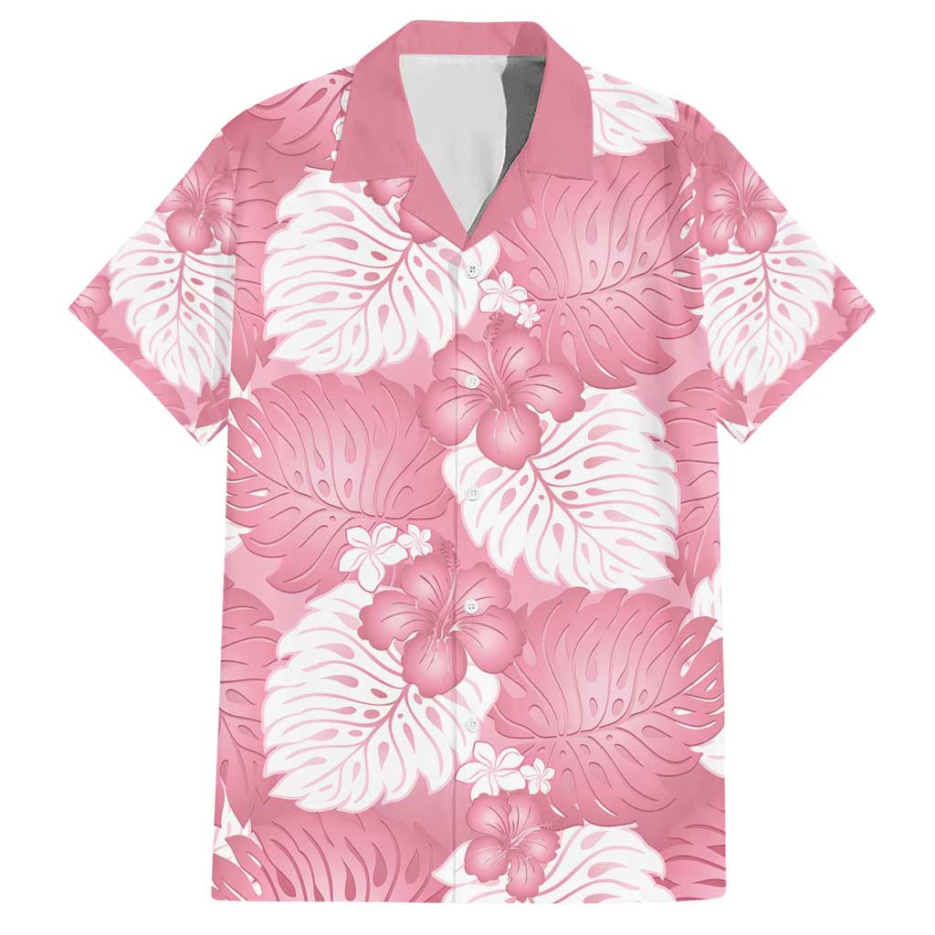 Pink Aloha Hawaii Hawaiian Shirt Monstera Hibiscus Plumeria Seamless Vibes LT14 Pink - Polynesian Pride