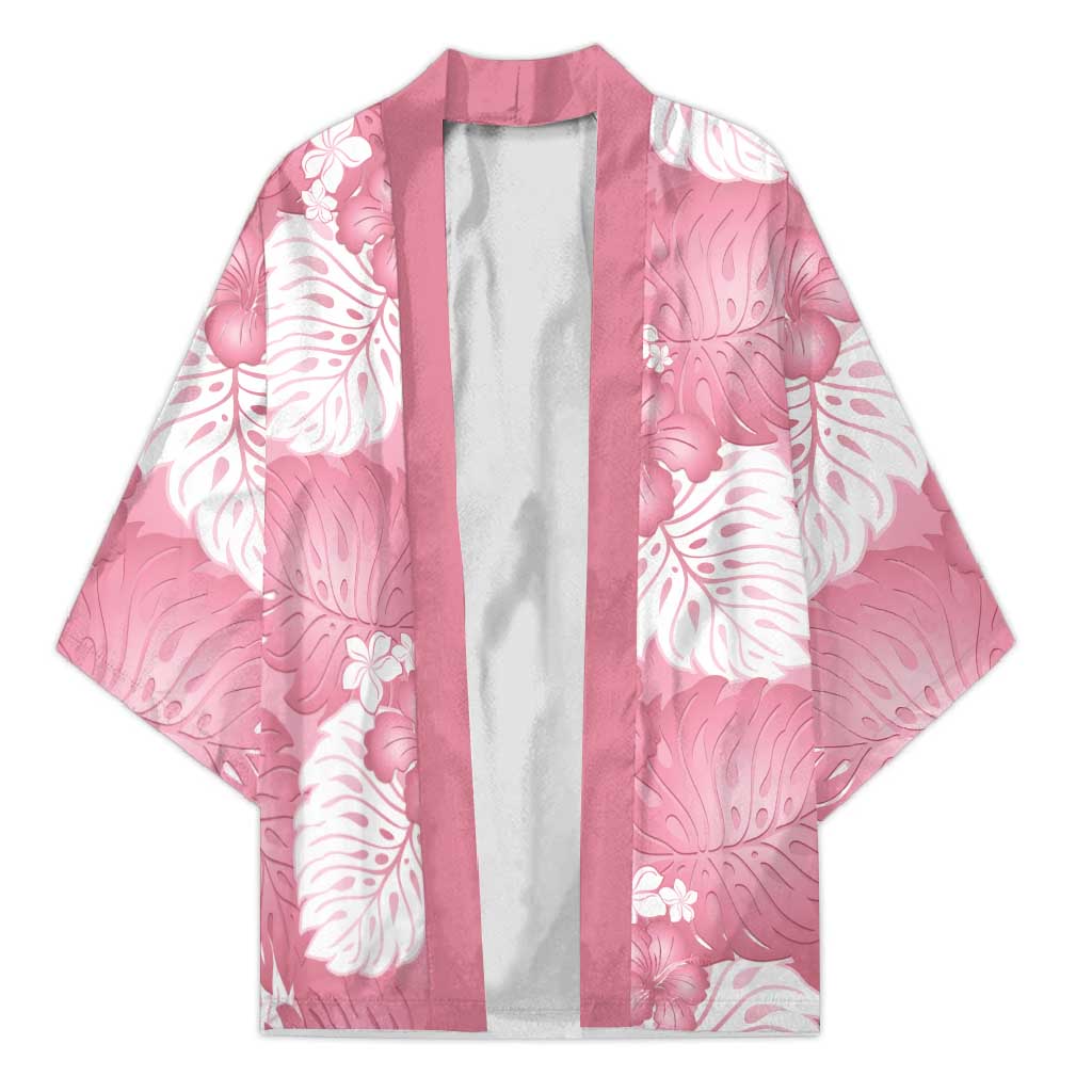 Pink Aloha Hawaii Kimono Monstera Hibiscus Plumeria Seamless Vibes LT14 Unisex Pink - Polynesian Pride