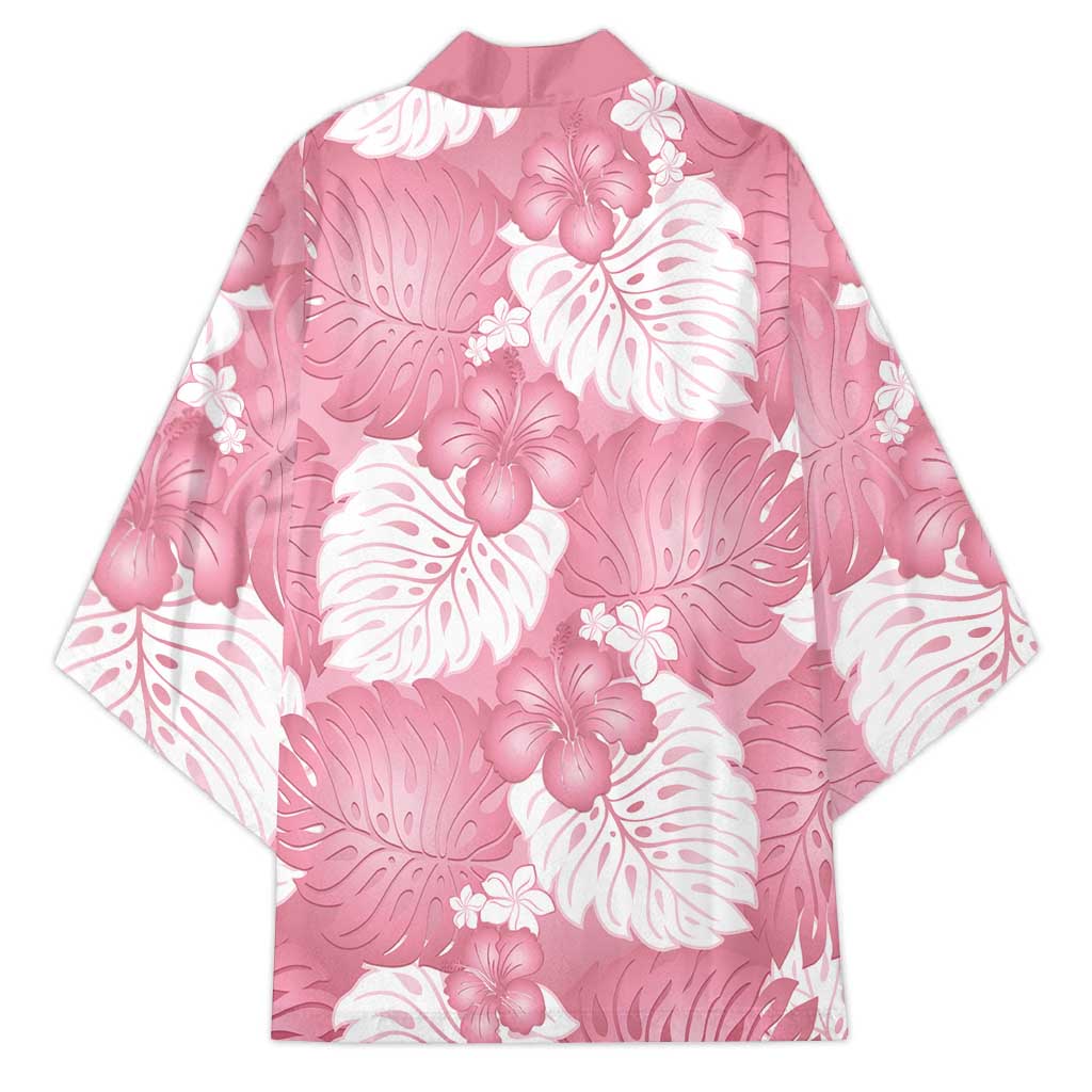 Pink Aloha Hawaii Kimono Monstera Hibiscus Plumeria Seamless Vibes LT14 - Polynesian Pride