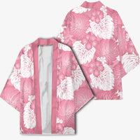 Pink Aloha Hawaii Kimono Monstera Hibiscus Plumeria Seamless Vibes LT14 - Polynesian Pride