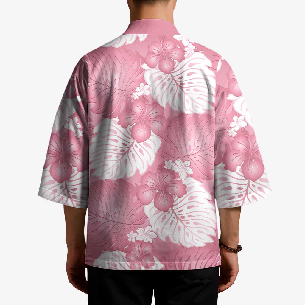 Pink Aloha Hawaii Kimono Monstera Hibiscus Plumeria Seamless Vibes LT14 - Polynesian Pride