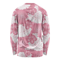 Pink Aloha Hawaii Long Sleeve Shirt Monstera Hibiscus Plumeria Seamless Vibes LT14 - Polynesian Pride