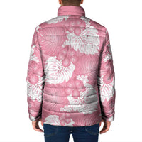 Pink Aloha Hawaii Padded Jacket Monstera Hibiscus Plumeria Seamless Vibes LT14 - Polynesian Pride