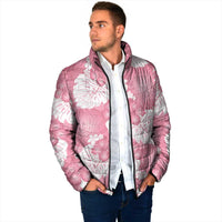 Pink Aloha Hawaii Padded Jacket Monstera Hibiscus Plumeria Seamless Vibes LT14 - Polynesian Pride
