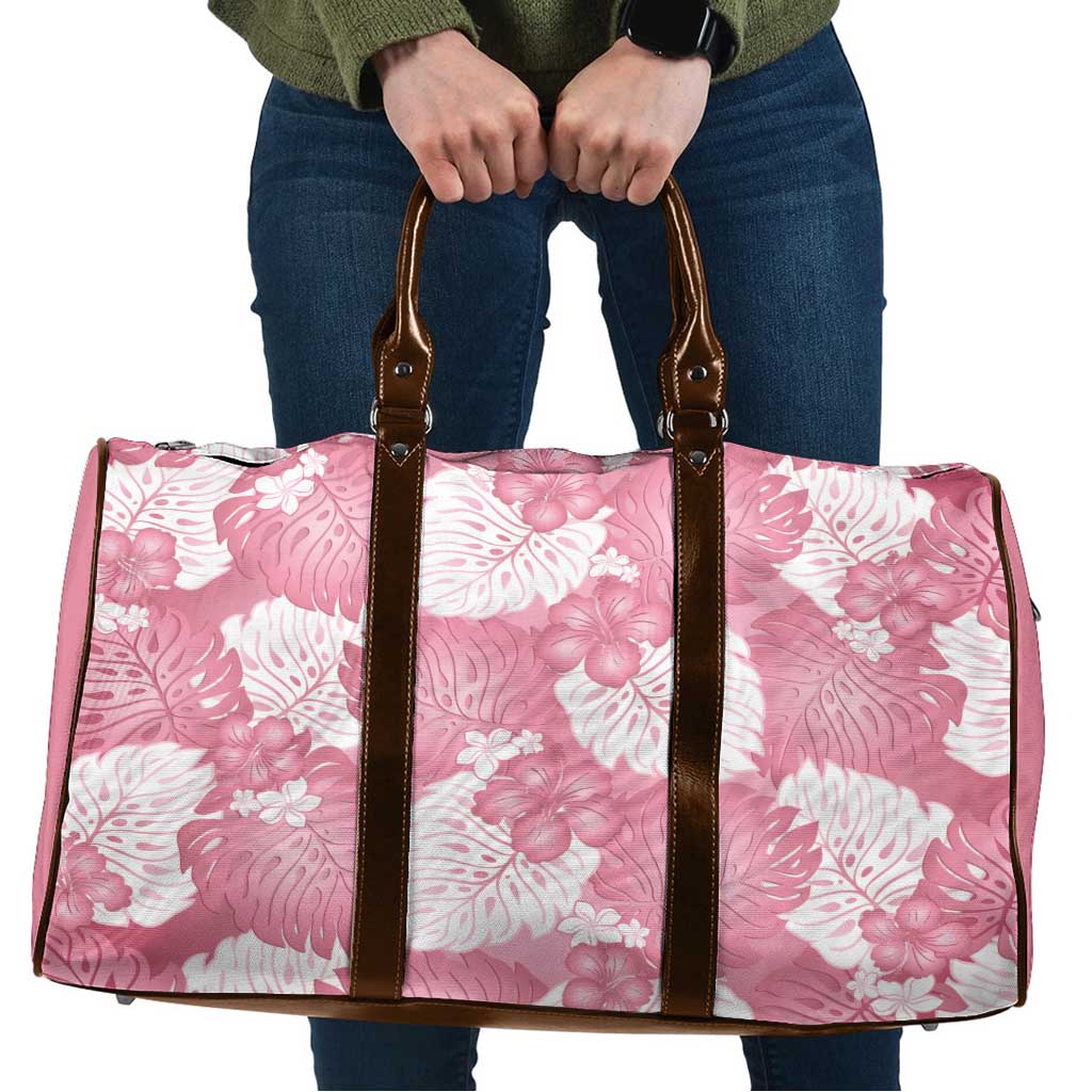 Pink Aloha Hawaii Travel Bag Monstera Hibiscus Plumeria Seamless Vibes LT14 Pink - Polynesian Pride