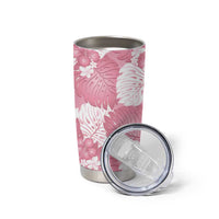 Pink Aloha Hawaii Tumbler Cup Monstera Hibiscus Plumeria Seamless Vibes LT14 - Polynesian Pride