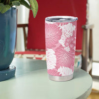 Pink Aloha Hawaii Tumbler Cup Monstera Hibiscus Plumeria Seamless Vibes LT14 - Polynesian Pride