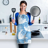 Blue Aloha Hawaii Apron Monstera Hibiscus Plumeria Seamless Vibes LT14 - Polynesian Pride