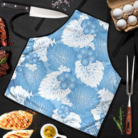 Blue Aloha Hawaii Apron Monstera Hibiscus Plumeria Seamless Vibes LT14 Blue - Polynesian Pride