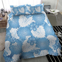 Blue Aloha Hawaii Bedding Set Monstera Hibiscus Plumeria Seamless Vibes LT14 - Polynesian Pride