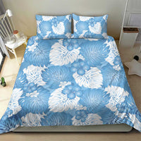 Blue Aloha Hawaii Bedding Set Monstera Hibiscus Plumeria Seamless Vibes LT14 - Polynesian Pride