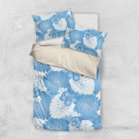 Blue Aloha Hawaii Bedding Set Monstera Hibiscus Plumeria Seamless Vibes LT14 US Twin 172cm x 218cm Blue - Polynesian Pride
