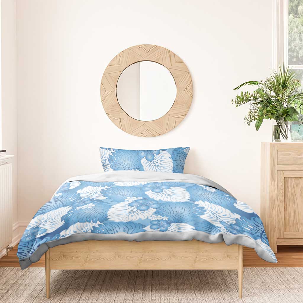Blue Aloha Hawaii Bedding Set Monstera Hibiscus Plumeria Seamless Vibes LT14 - Polynesian Pride