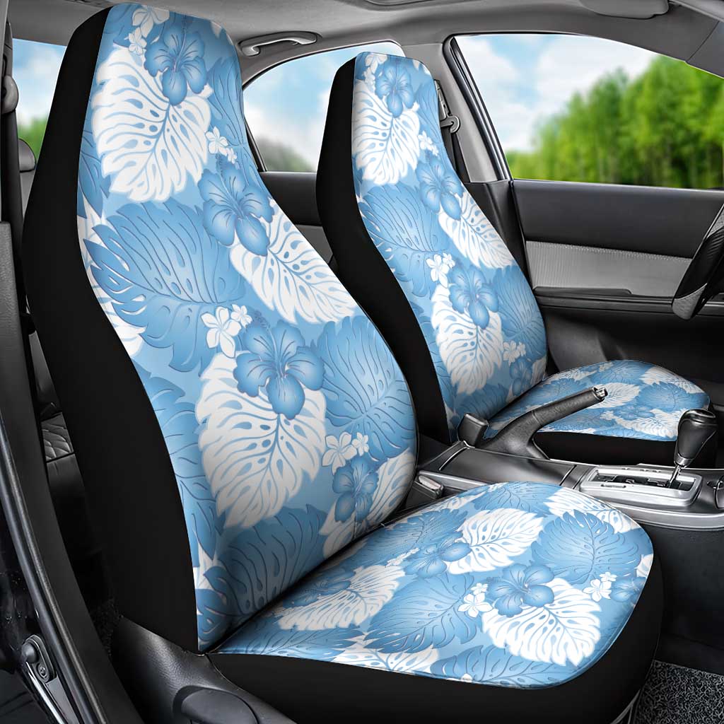 Blue Aloha Hawaii Car Seat Cover Monstera Hibiscus Plumeria Seamless Vibes LT14 - Polynesian Pride