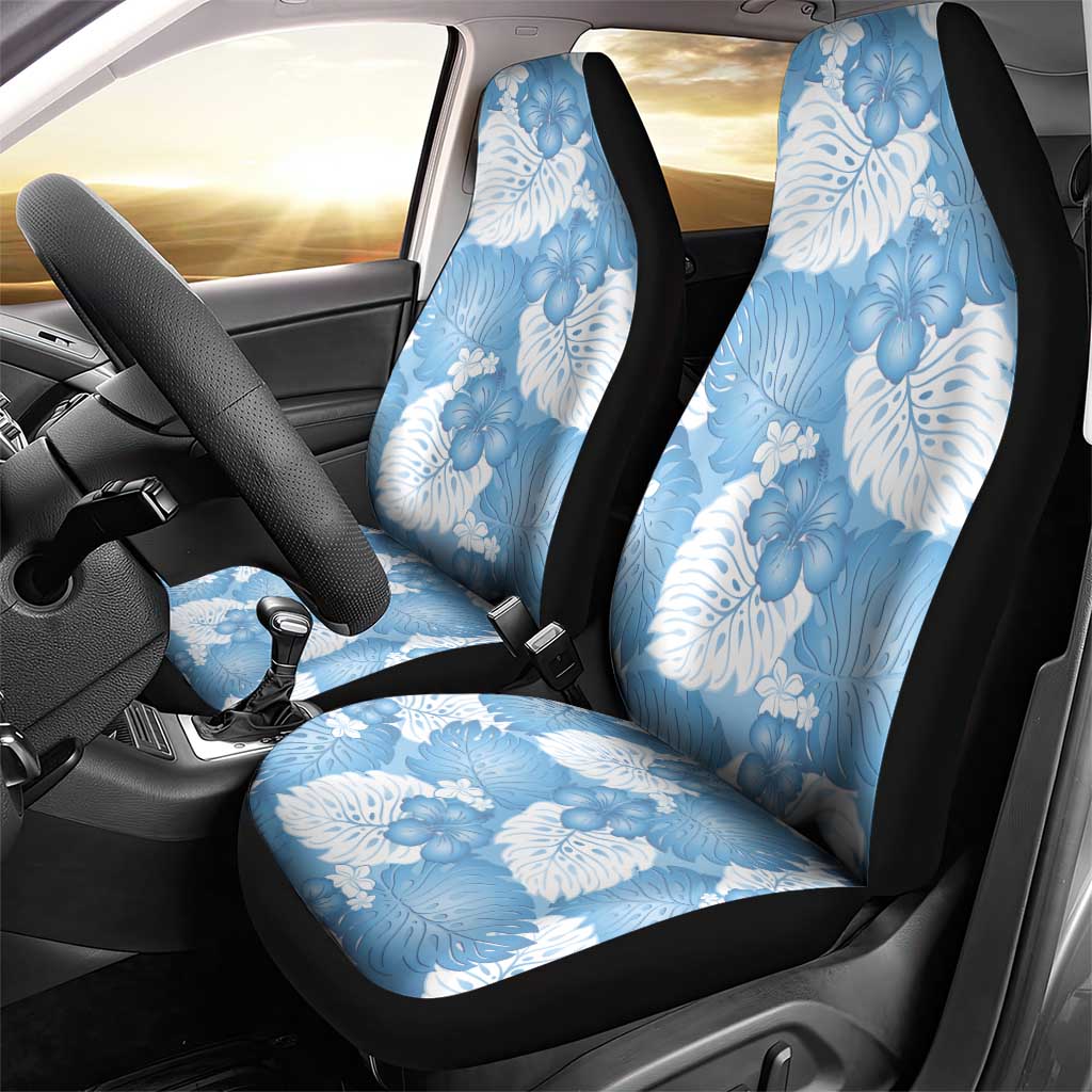Blue Aloha Hawaii Car Seat Cover Monstera Hibiscus Plumeria Seamless Vibes LT14 - Polynesian Pride