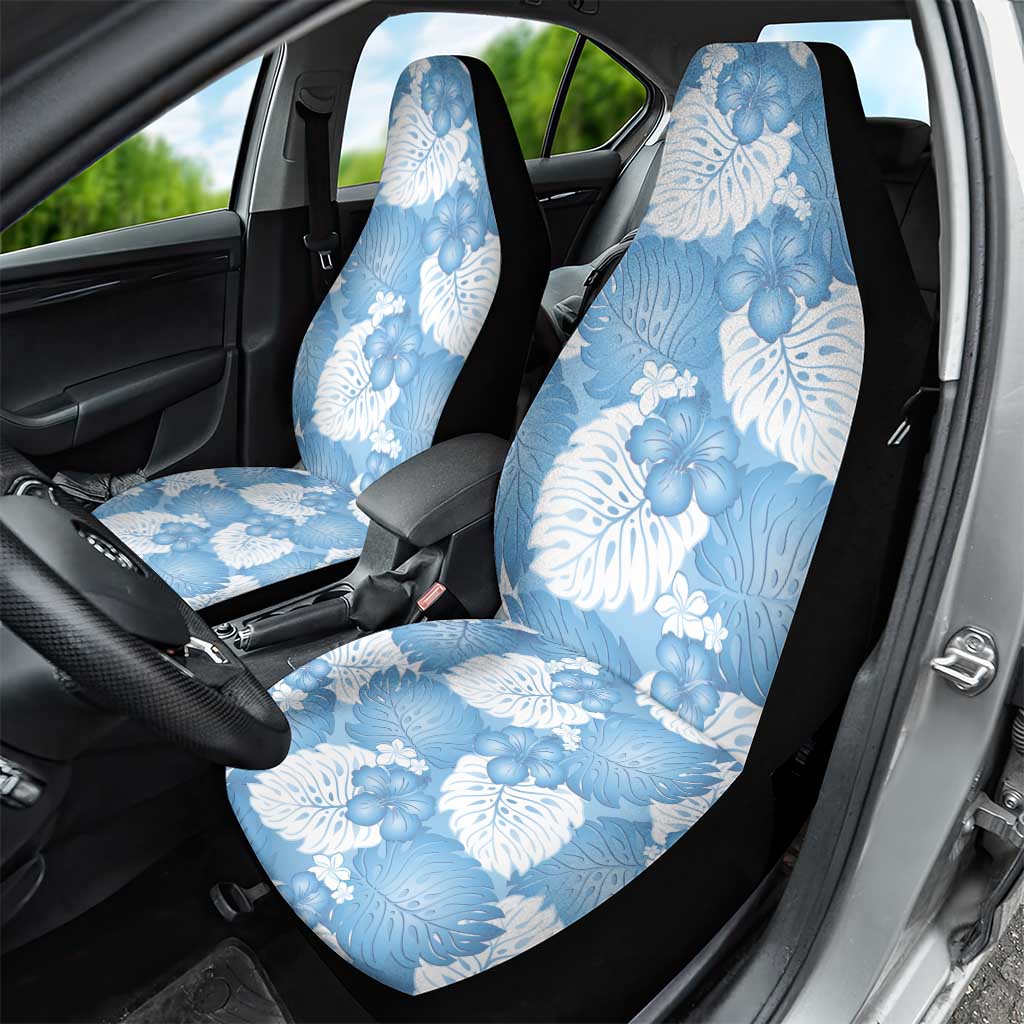 Blue Aloha Hawaii Car Seat Cover Monstera Hibiscus Plumeria Seamless Vibes LT14 - Polynesian Pride
