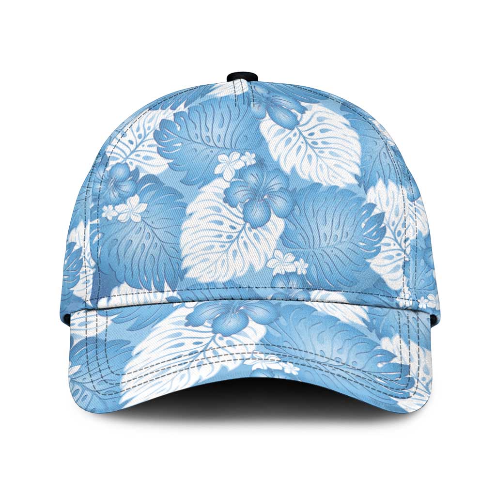 Blue Aloha Hawaii Classic Cap Monstera Hibiscus Plumeria Seamless Vibes LT14 Universal Fit Blue - Polynesian Pride
