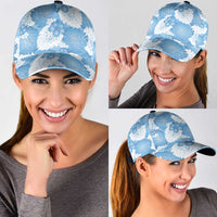 Blue Aloha Hawaii Classic Cap Monstera Hibiscus Plumeria Seamless Vibes LT14 - Polynesian Pride