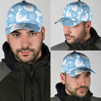 Blue Aloha Hawaii Classic Cap Monstera Hibiscus Plumeria Seamless Vibes LT14 - Polynesian Pride