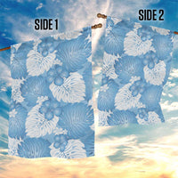 Blue Aloha Hawaii Garden Flag Monstera Hibiscus Plumeria Seamless Vibes LT14 - Polynesian Pride
