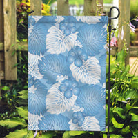 Blue Aloha Hawaii Garden Flag Monstera Hibiscus Plumeria Seamless Vibes LT14 Garden Flag Blue - Polynesian Pride