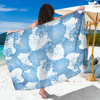 Blue Aloha Hawaii Sarong Monstera Hibiscus Plumeria Seamless Vibes LT14 One Size 44 x 66 inches Blue - Polynesian Pride