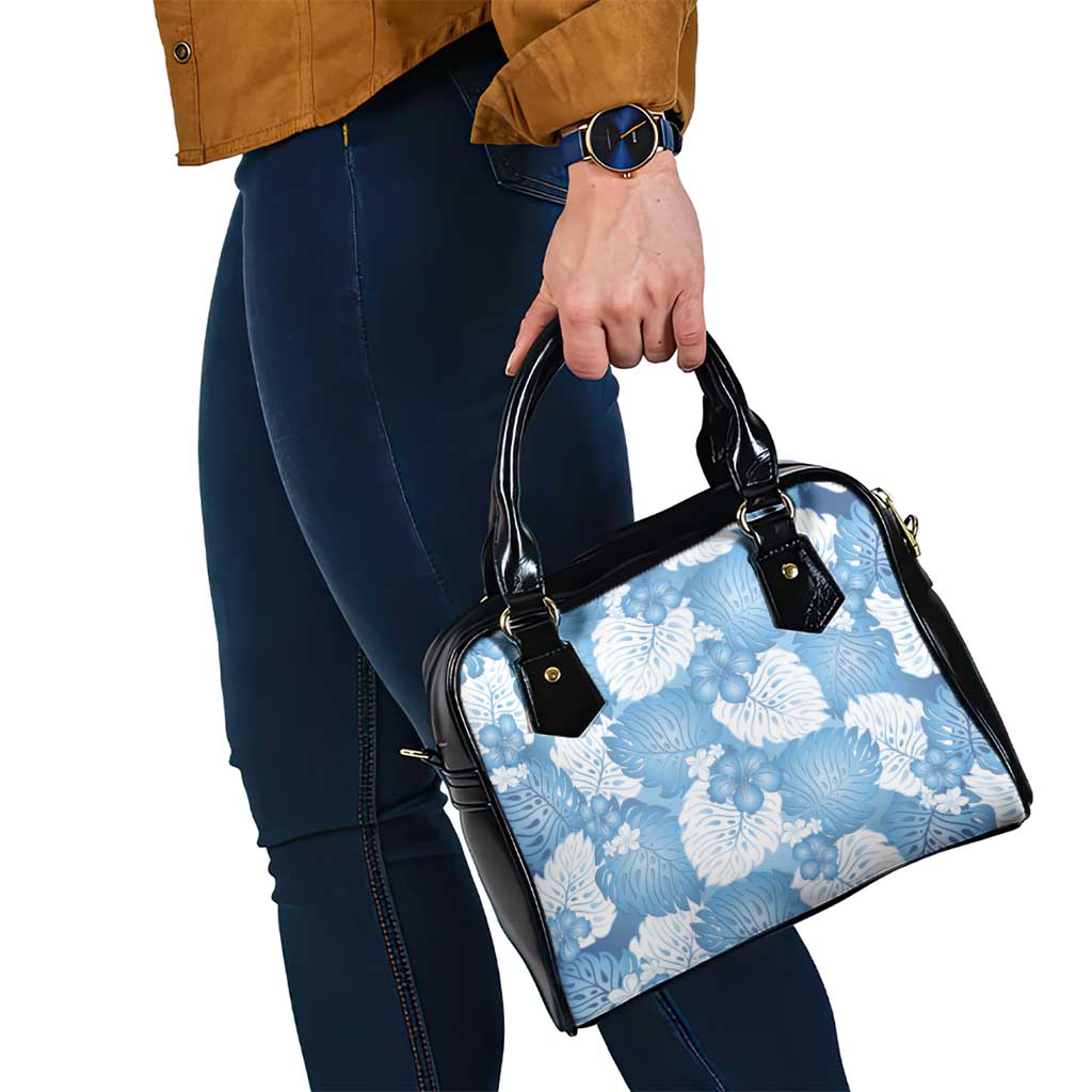 Blue Aloha Hawaii Shoulder Handbag Monstera Hibiscus Plumeria Seamless Vibes LT14 - Polynesian Pride