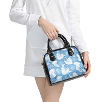 Blue Aloha Hawaii Shoulder Handbag Monstera Hibiscus Plumeria Seamless Vibes LT14 - Polynesian Pride