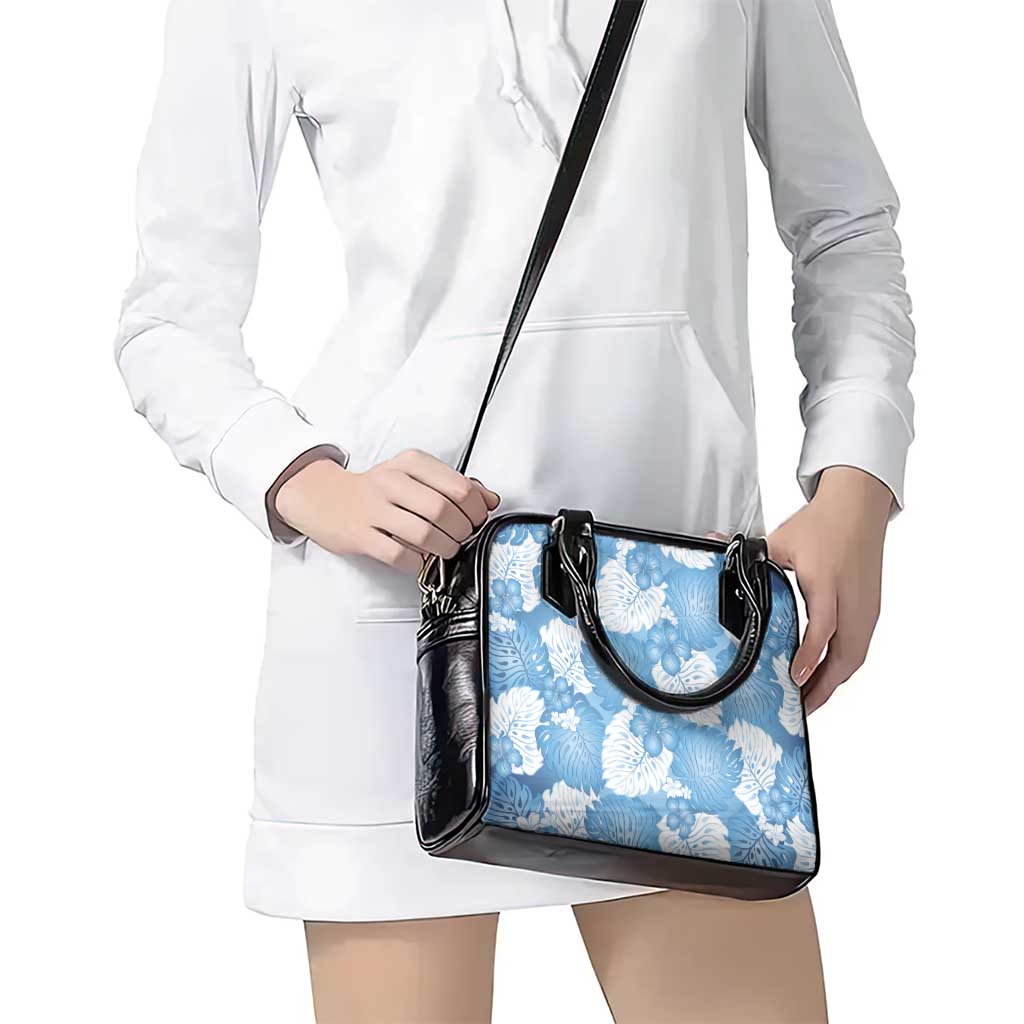 Blue Aloha Hawaii Shoulder Handbag Monstera Hibiscus Plumeria Seamless Vibes LT14 - Polynesian Pride