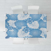 Blue Aloha Hawaii Tablecloth Monstera Hibiscus Plumeria Seamless Vibes LT14 Blue - Polynesian Pride