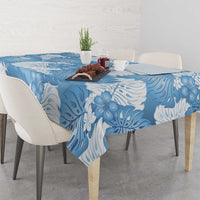 Blue Aloha Hawaii Tablecloth Monstera Hibiscus Plumeria Seamless Vibes LT14 - Polynesian Pride