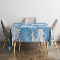 Blue Aloha Hawaii Tablecloth Monstera Hibiscus Plumeria Seamless Vibes LT14 - Polynesian Pride