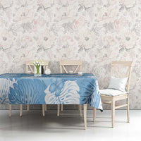 Blue Aloha Hawaii Tablecloth Monstera Hibiscus Plumeria Seamless Vibes LT14 - Polynesian Pride