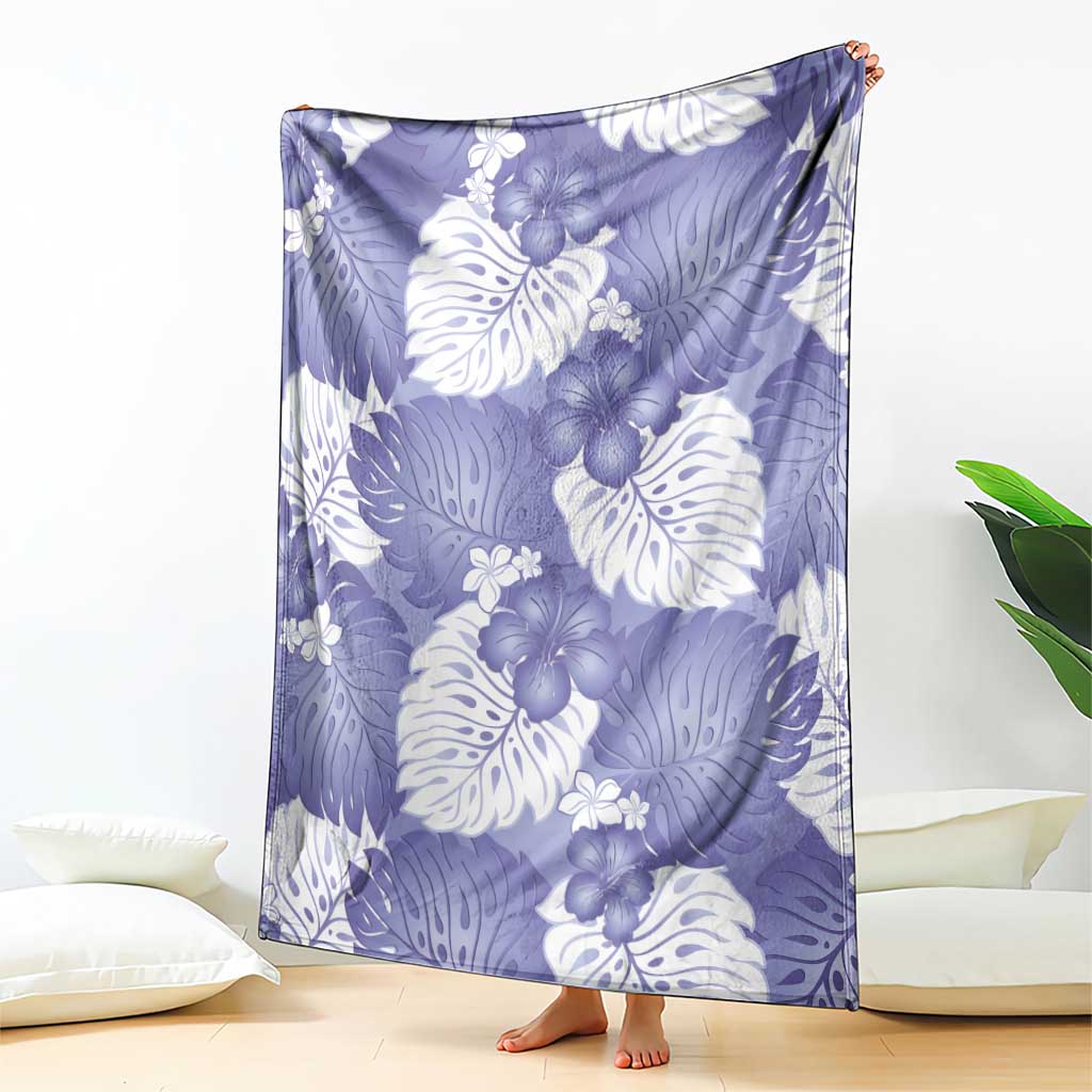 Purple Aloha Hawaii Blanket Monstera Hibiscus Plumeria Seamless Vibes LT14 - Polynesian Pride