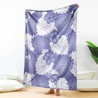 Purple Aloha Hawaii Blanket Monstera Hibiscus Plumeria Seamless Vibes LT14 - Polynesian Pride