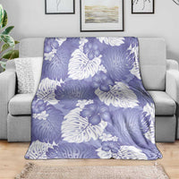 Purple Aloha Hawaii Blanket Monstera Hibiscus Plumeria Seamless Vibes LT14 - Polynesian Pride