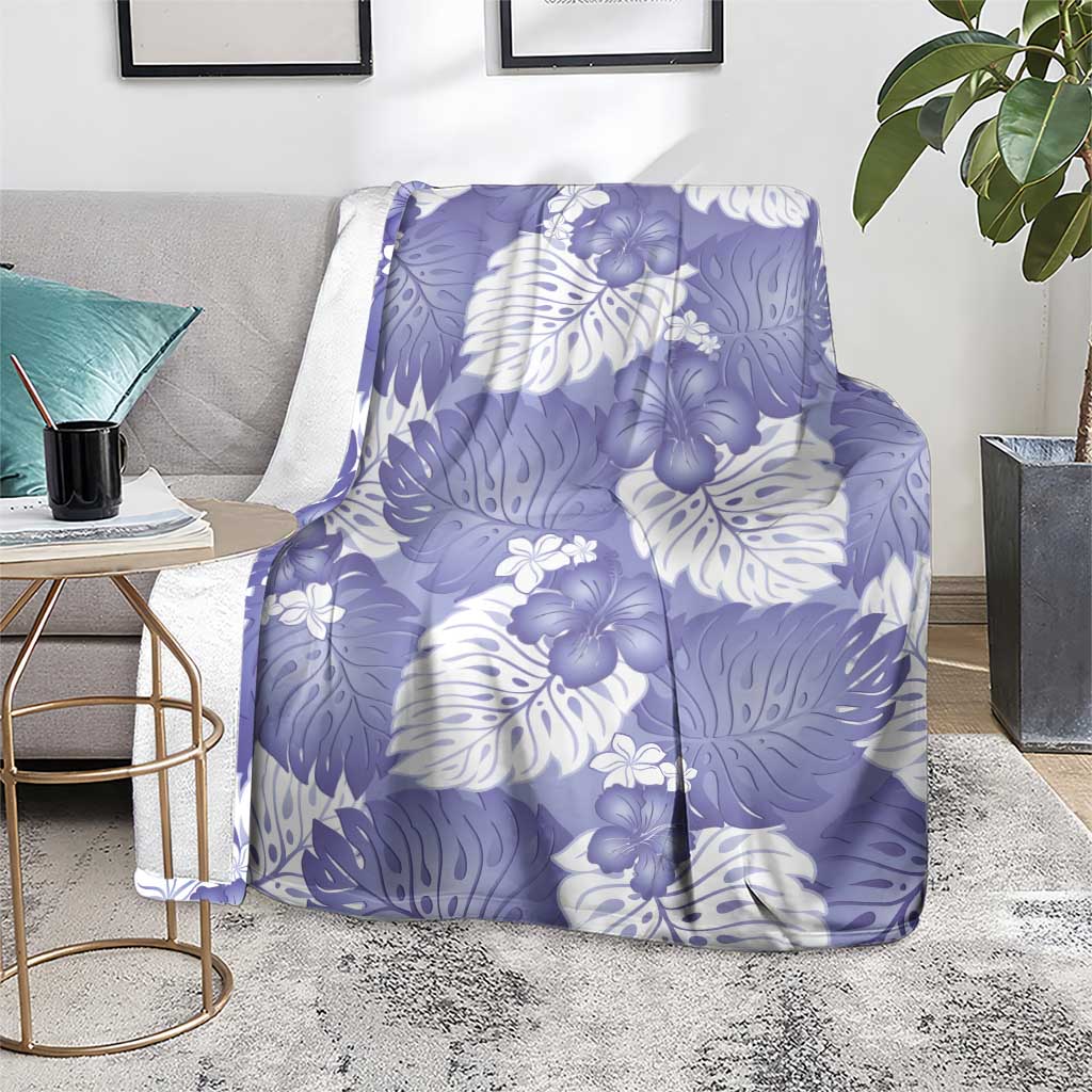 Purple Aloha Hawaii Blanket Monstera Hibiscus Plumeria Seamless Vibes LT14 - Polynesian Pride