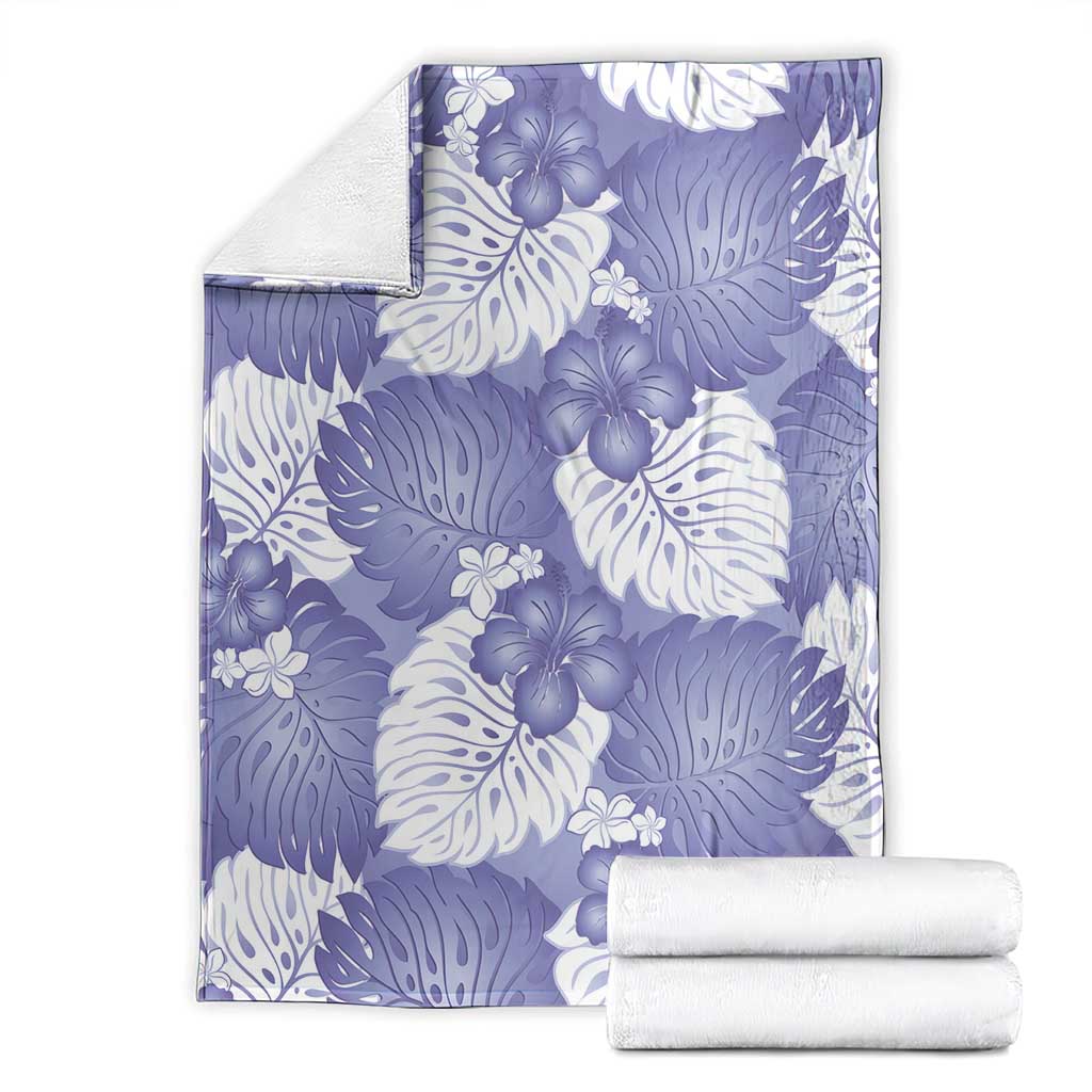 Purple Aloha Hawaii Blanket Monstera Hibiscus Plumeria Seamless Vibes LT14 - Polynesian Pride
