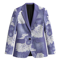 Purple Aloha Hawaii Blazer Monstera Hibiscus Plumeria Seamless Vibes LT14 Unisex Purple - Polynesian Pride