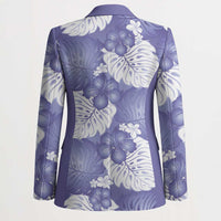 Purple Aloha Hawaii Blazer Monstera Hibiscus Plumeria Seamless Vibes LT14 - Polynesian Pride