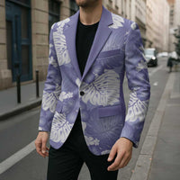 Purple Aloha Hawaii Blazer Monstera Hibiscus Plumeria Seamless Vibes LT14 - Polynesian Pride