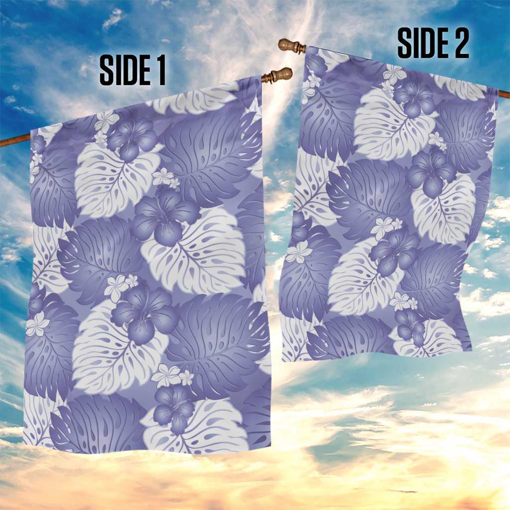 Purple Aloha Hawaii Garden Flag Monstera Hibiscus Plumeria Seamless Vibes LT14 - Polynesian Pride