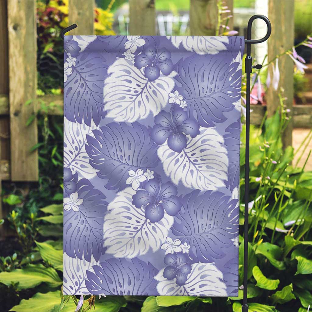 Purple Aloha Hawaii Garden Flag Monstera Hibiscus Plumeria Seamless Vibes LT14 Garden Flag Purple - Polynesian Pride