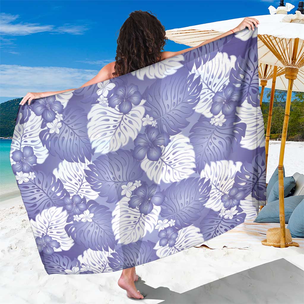 Purple Aloha Hawaii Sarong Monstera Hibiscus Plumeria Seamless Vibes LT14 One Size 44 x 66 inches Purple - Polynesian Pride