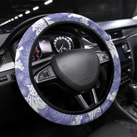Purple Aloha Hawaii Steering Wheel Cover Monstera Hibiscus Plumeria Seamless Vibes LT14 Universal Fit Purple - Polynesian Pride
